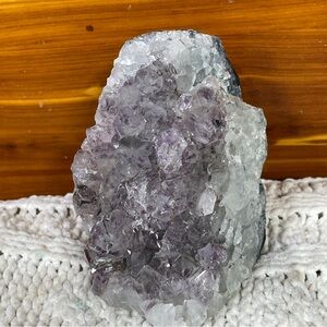 Amethyst crystal cluster cut base